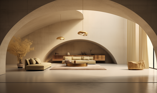 Modern interieur met zachte tinten