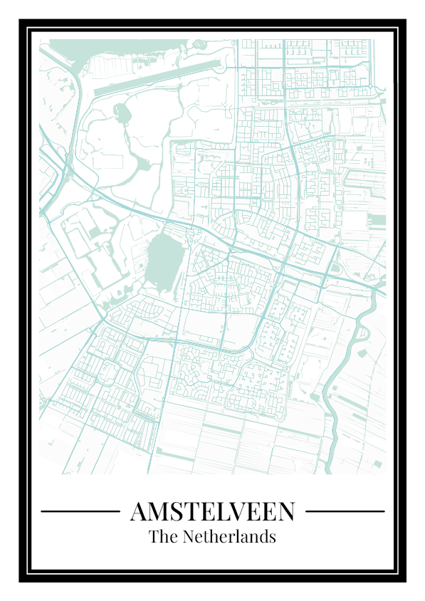 Amstelveen - Poster Aqua Blue
