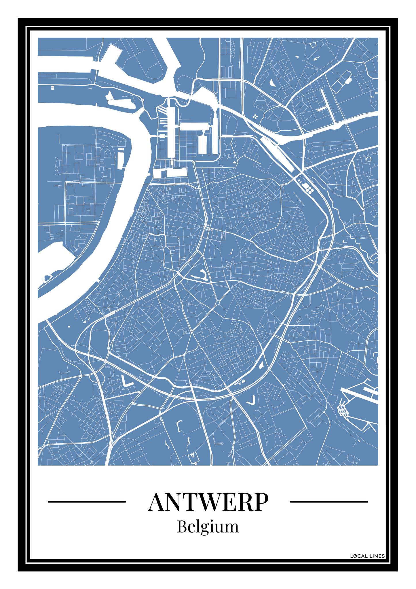 Antwerp - Poster Slate Blue