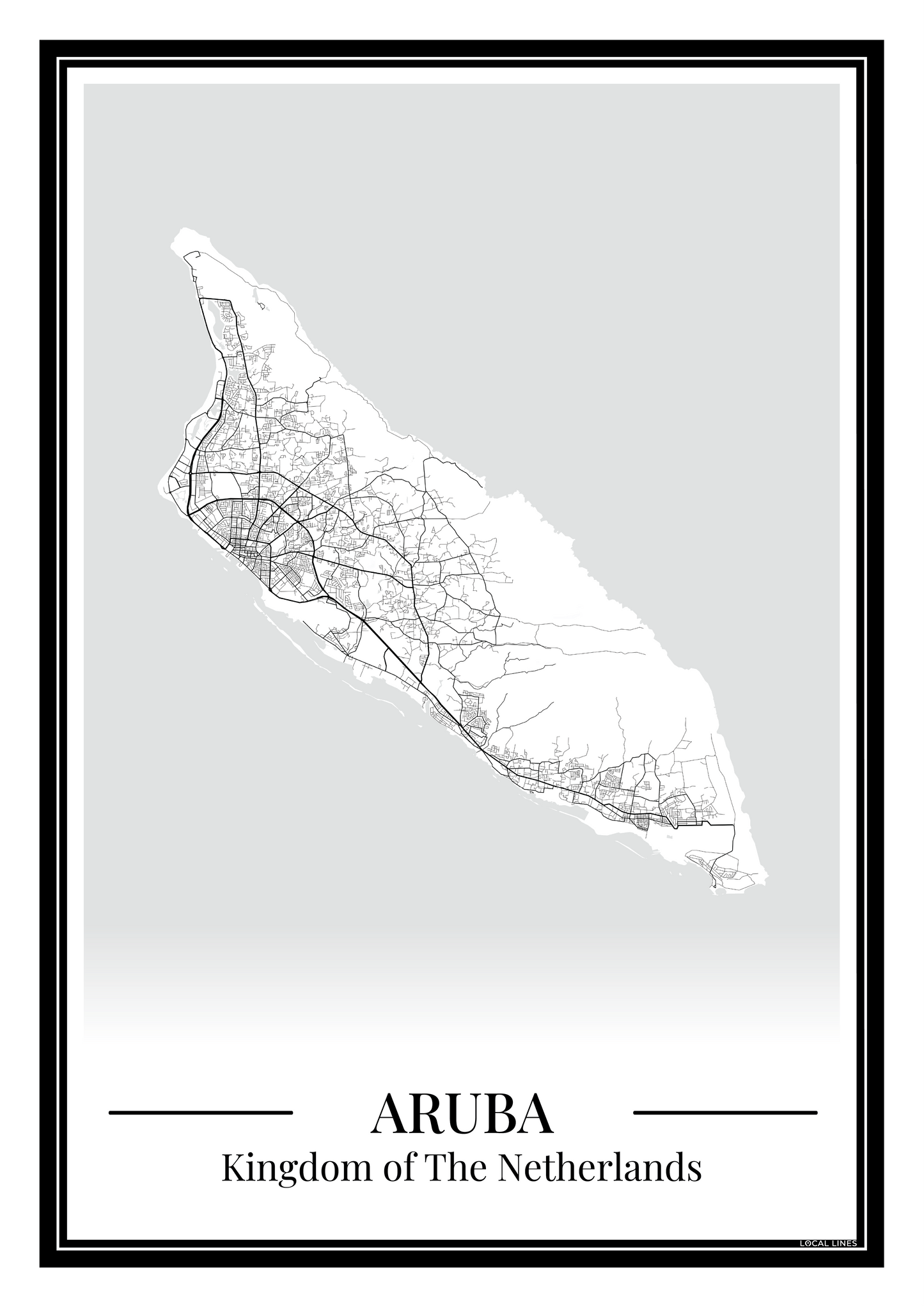 Aruba — Eilandposter wit