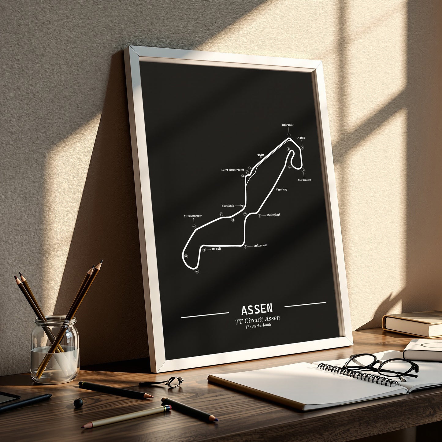 Poster van TT Assen Circuit | Zwart