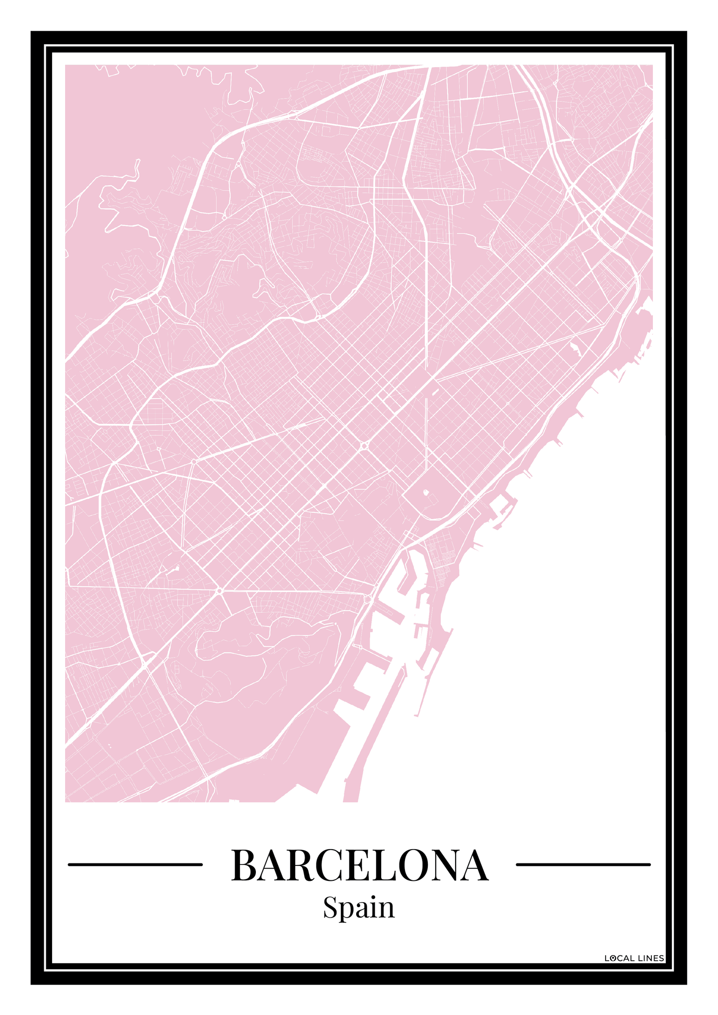 Barcelona - Poster Blush Pink