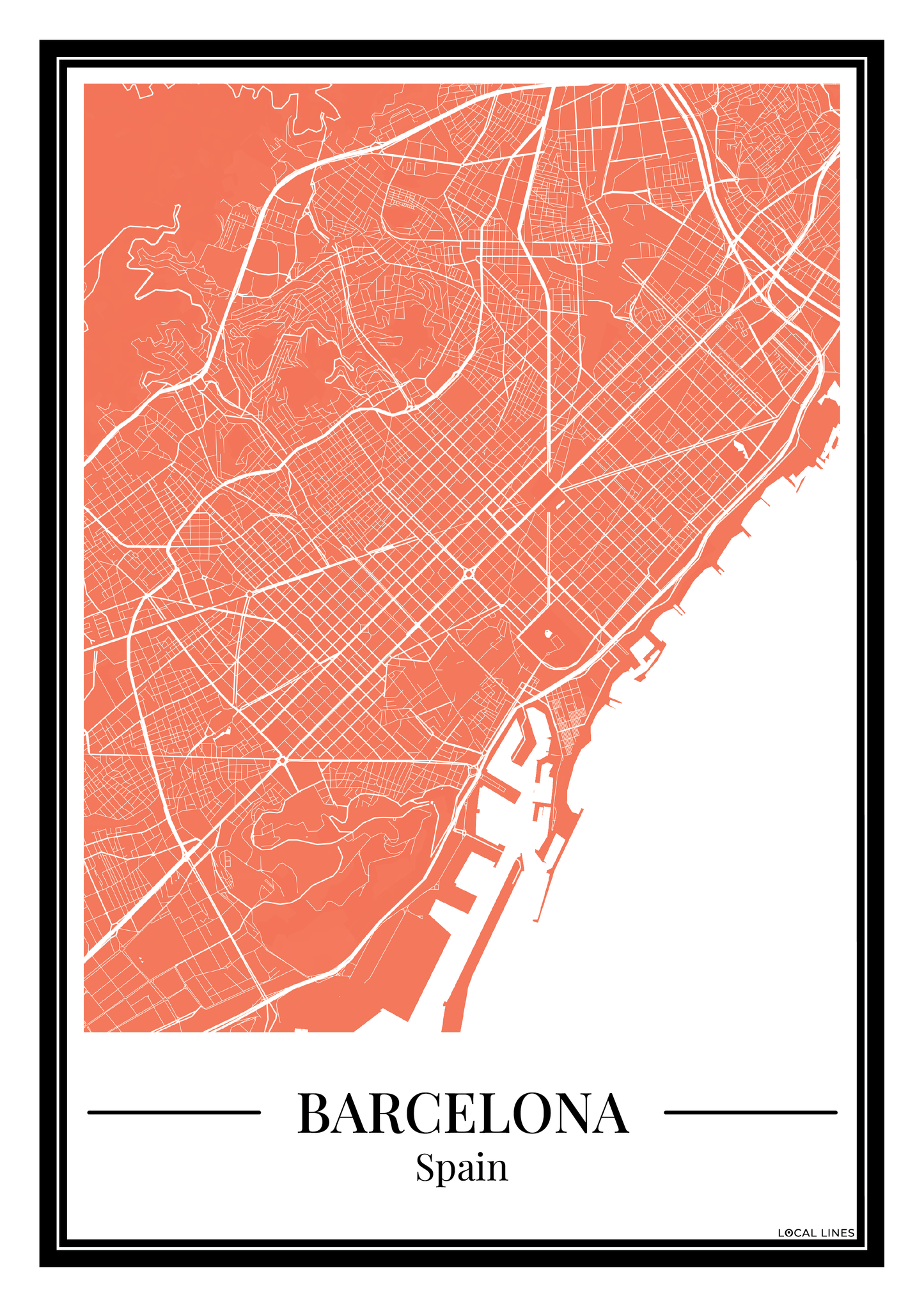 Barcelona - Poster Warm Peach
