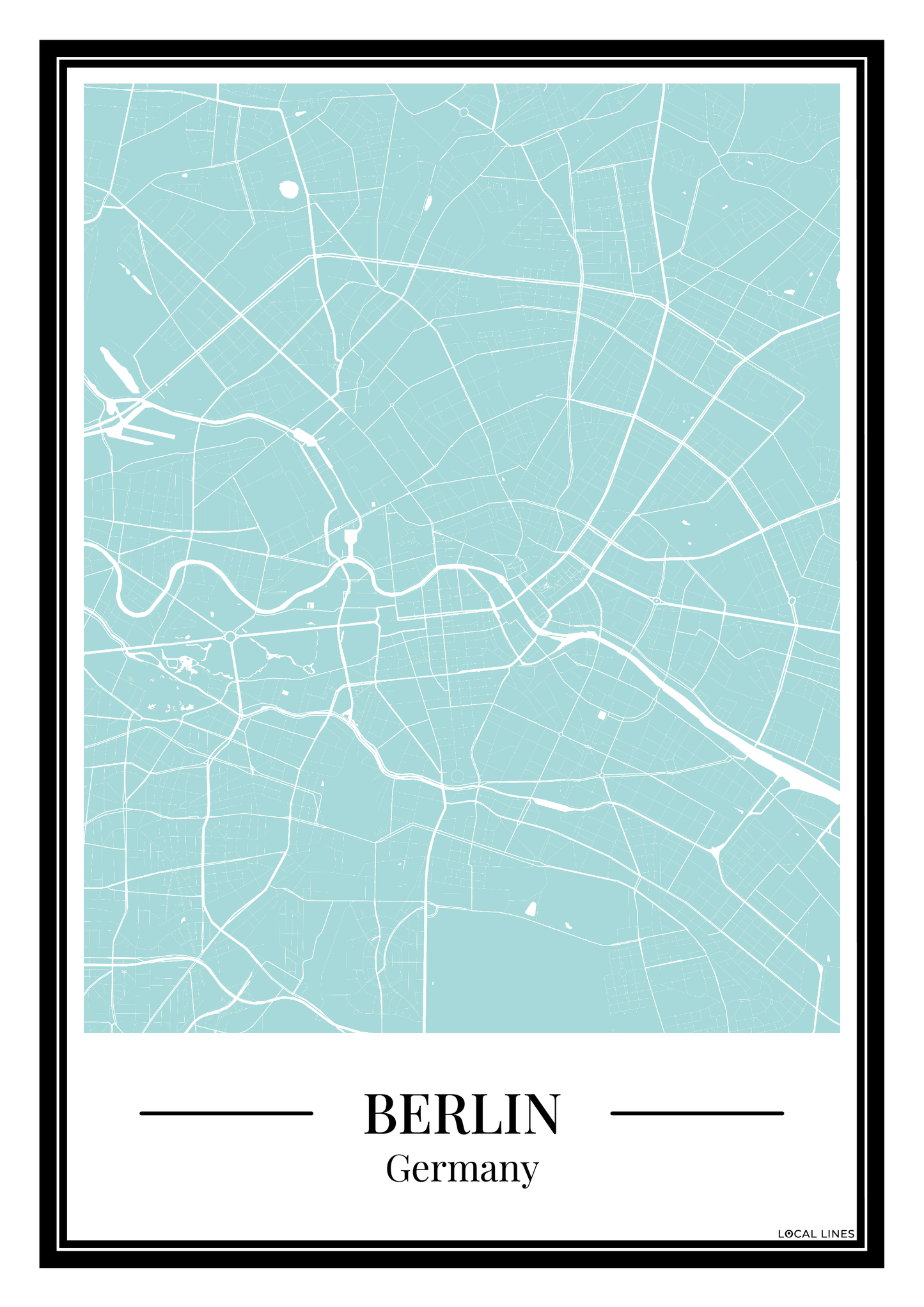 Berlin - Poster Aqua Blue