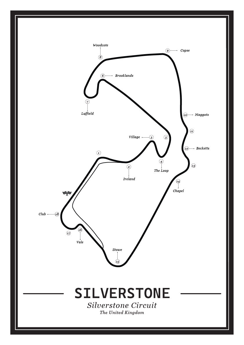 Poster Silverstone Formule 1 Circuit | Wit