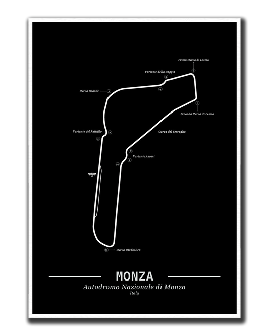 Poster Monza Formule 1 Circuit | Zwart
