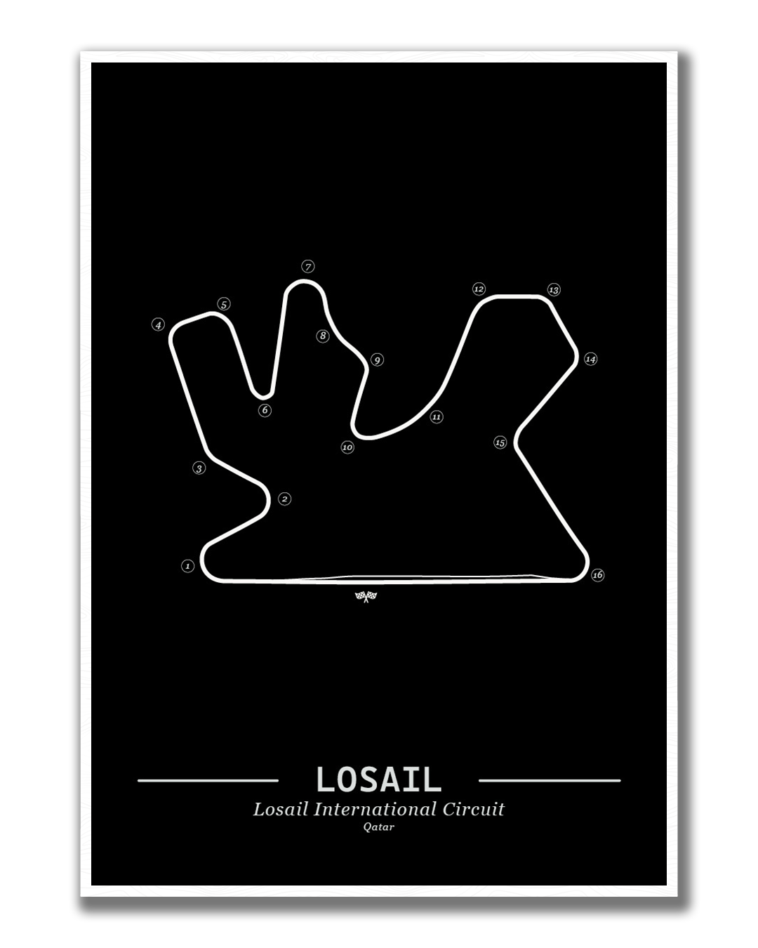 Poster Losail Formule 1 Circuit | Zwart