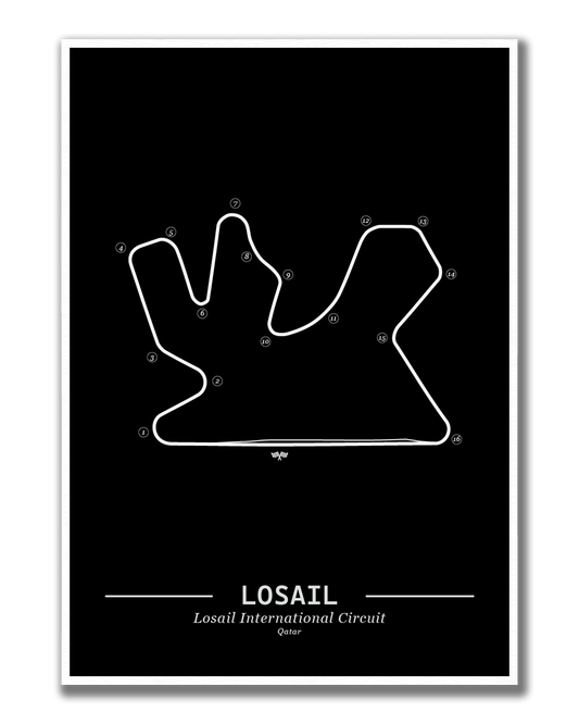 Poster Losail Formule 1 Circuit | Zwart
