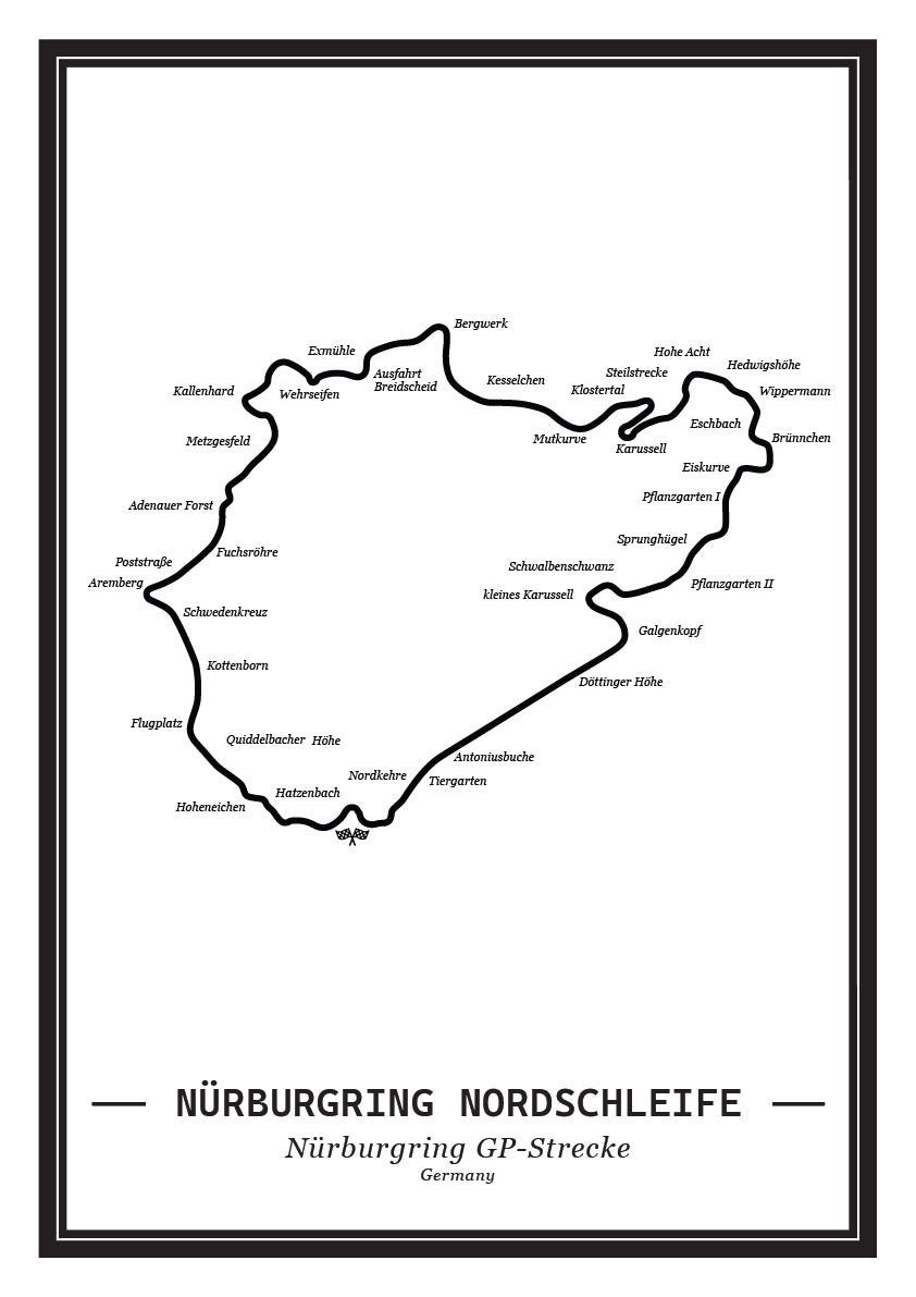 Poster Nürburgring Formule 1 Circuit | Wit