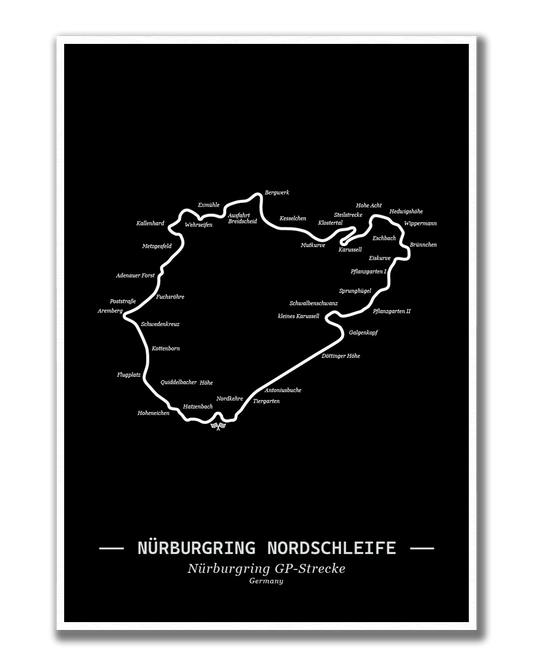 Poster Nürburgring Formule 1 Circuit | Zwart