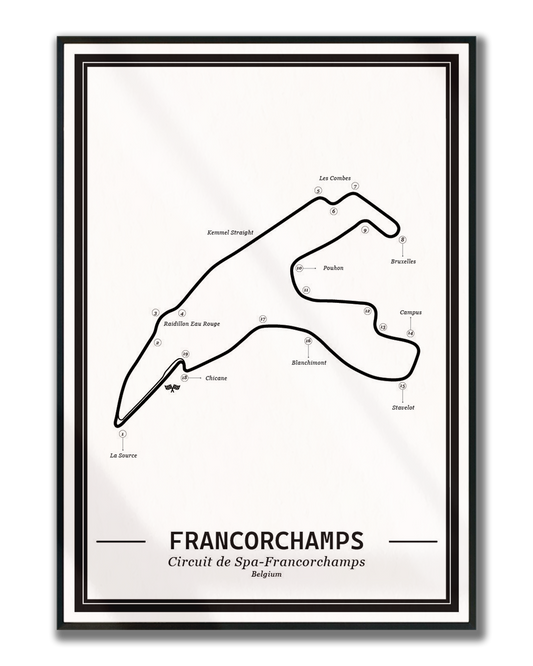 Poster Spa-Francorchamps Formule 1 Circuit | Wit