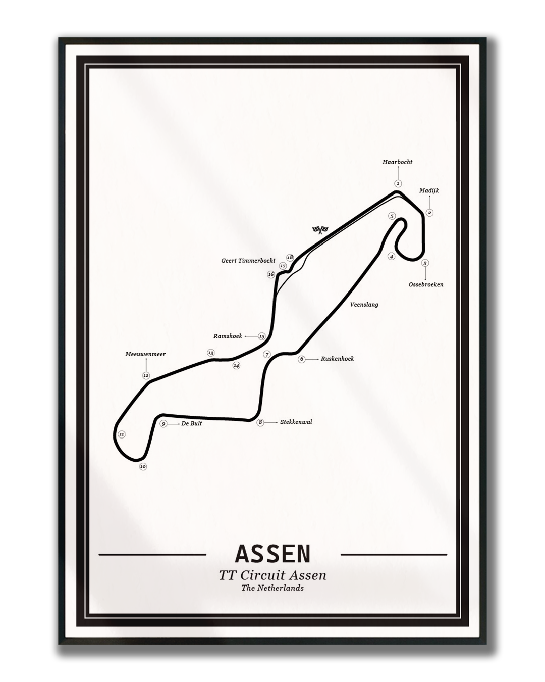 Poster van TT Assen Circuit | Wit