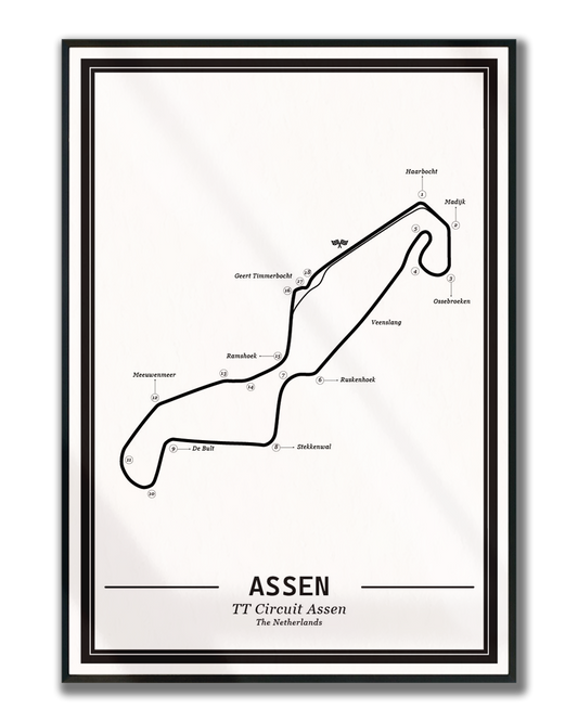 Poster van TT Assen Circuit | Wit