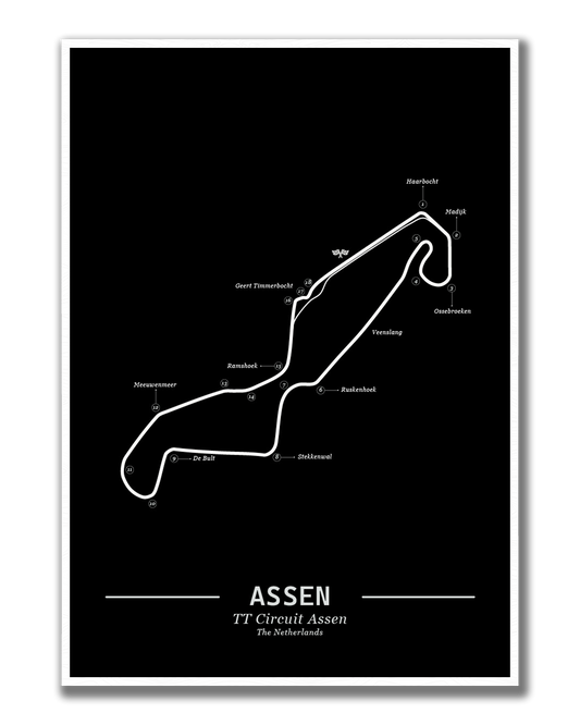Poster van TT Assen Circuit | Zwart