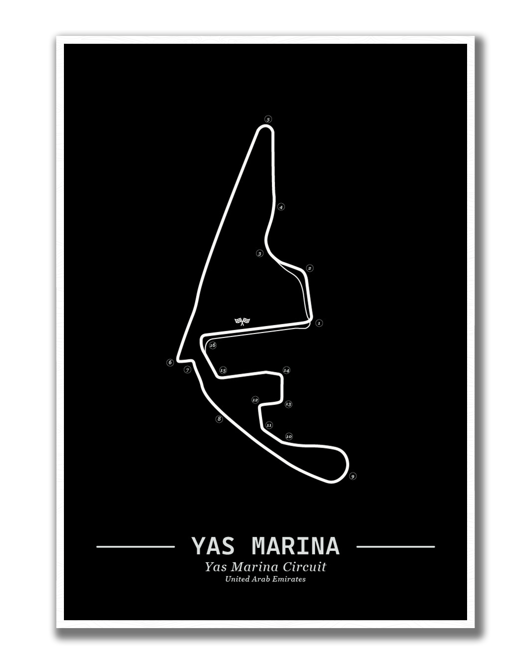 Poster Yas Marina Formule 1 Circuit | Zwart