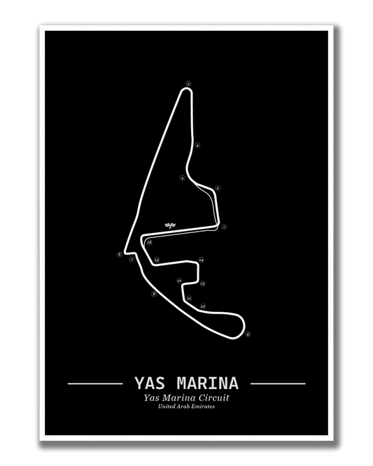 Poster Yas Marina Formule 1 Circuit | Zwart