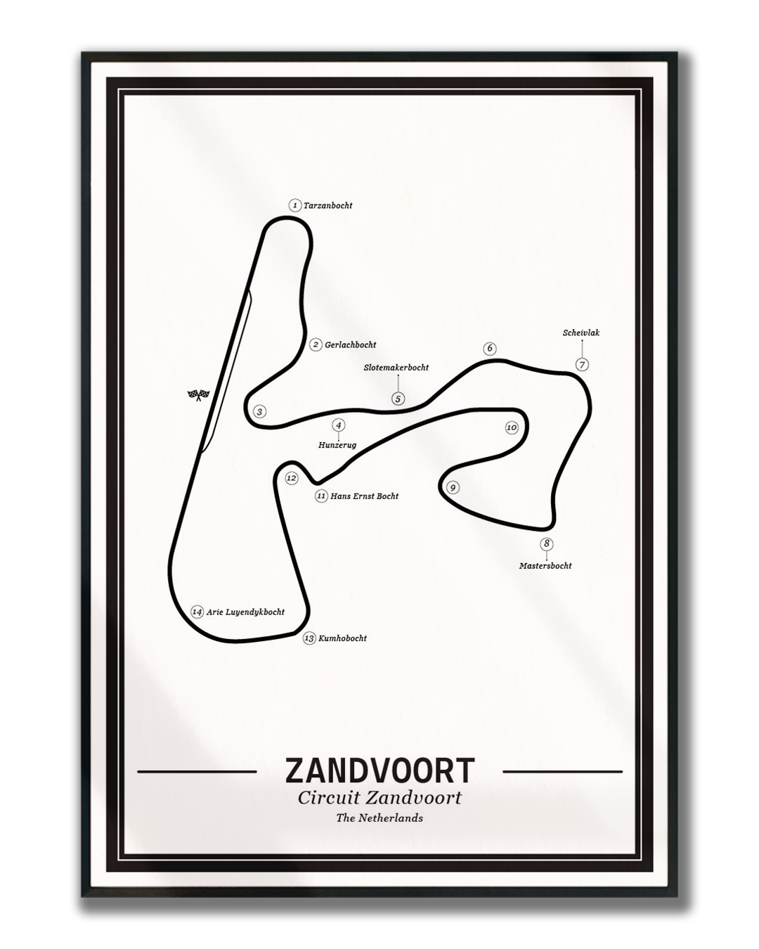 Poster Zandvoort Formule 1 Circuit | Wit