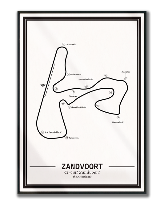 Poster Zandvoort Formule 1 Circuit | Wit