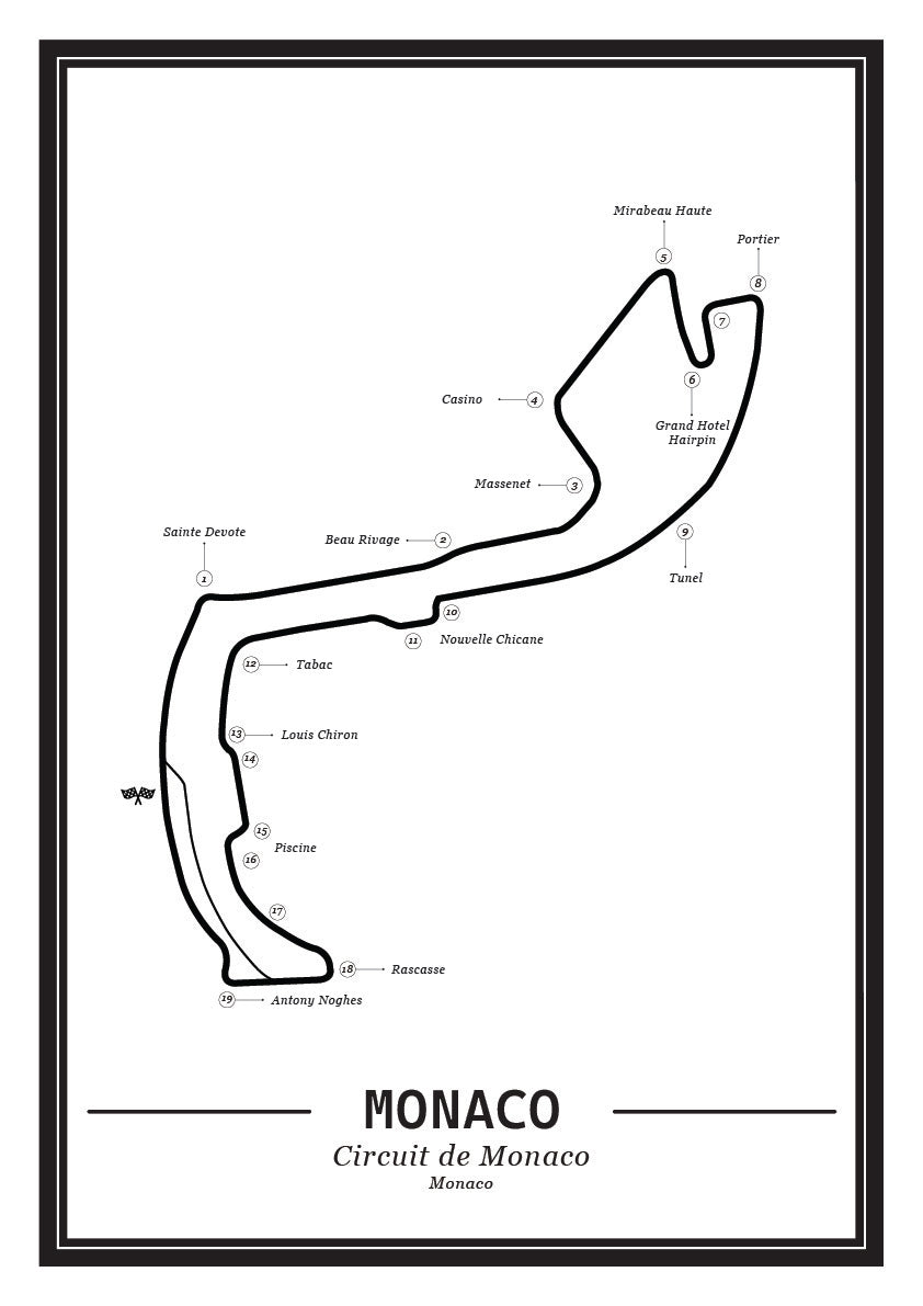 Poster Monaco Formule 1 Circuit | Wit