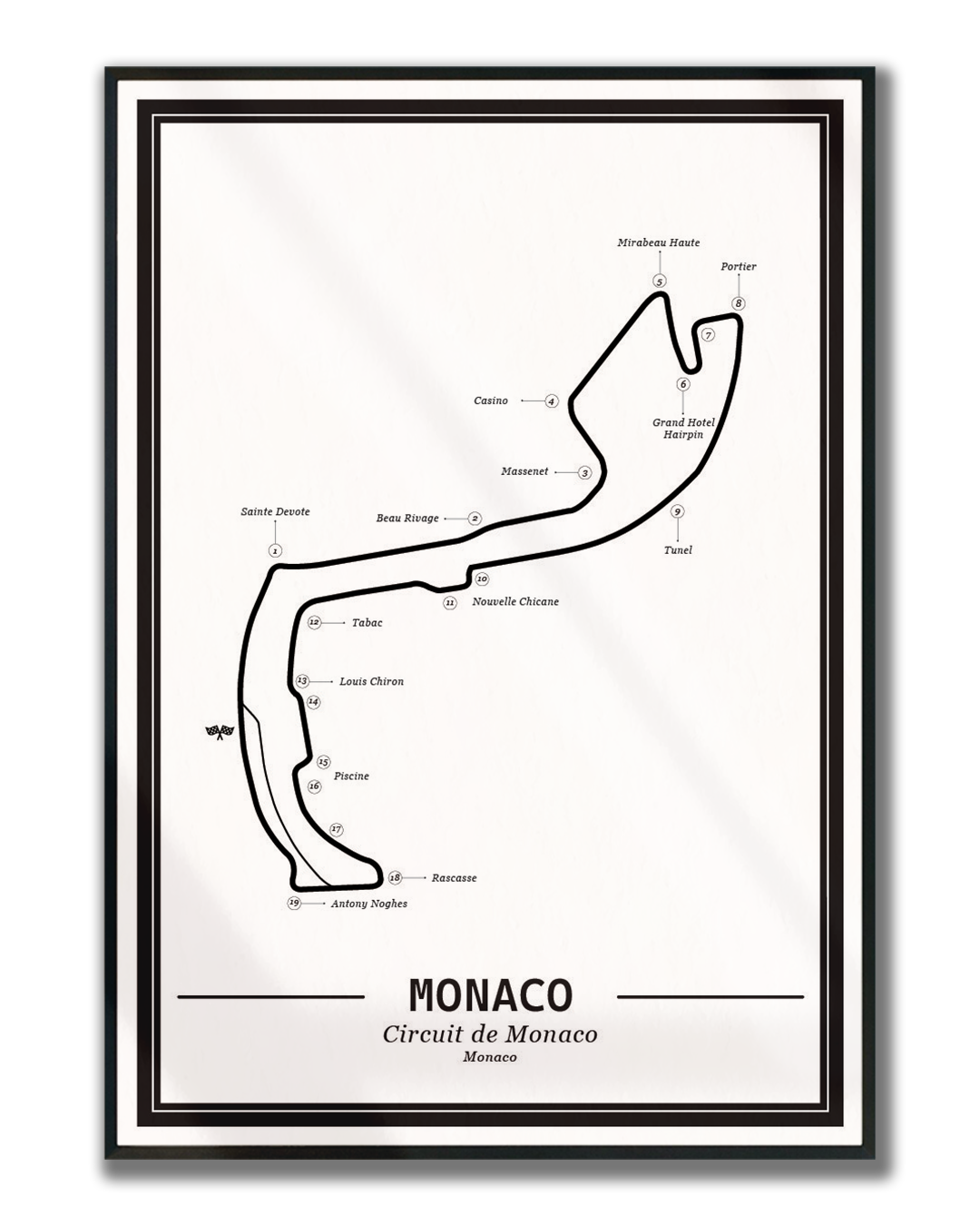 Poster Monaco Formule 1 Circuit | Wit