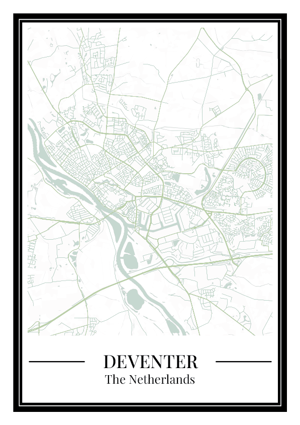 Deventer Stadskaart Poster - Groen