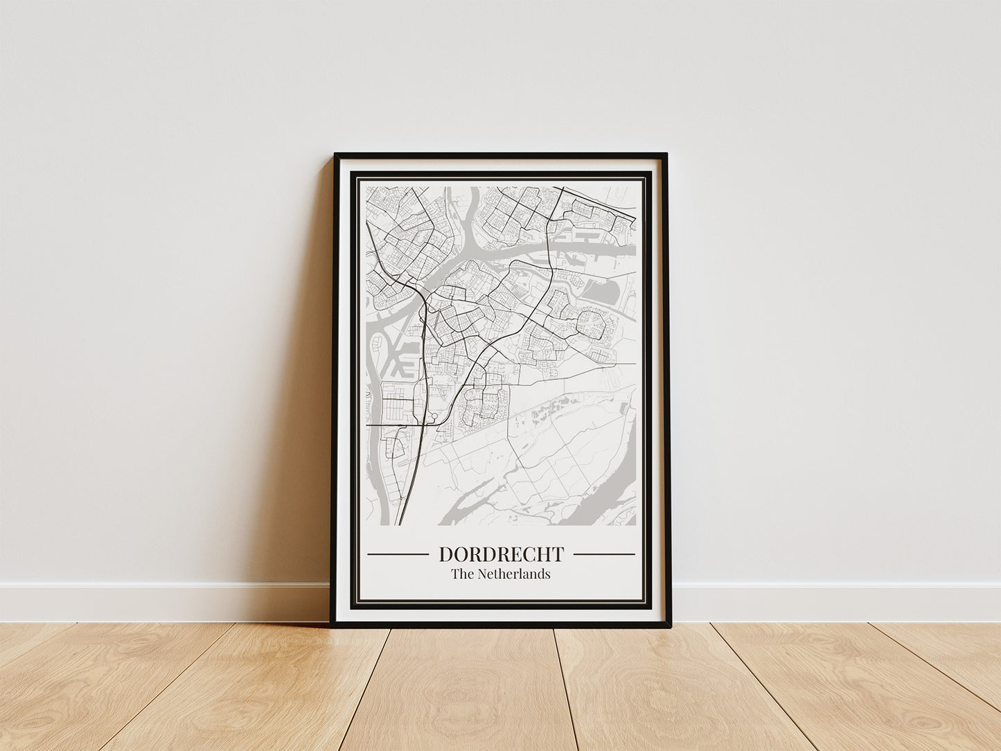 Dordrecht Stadskaart Poster - Lichtblauw