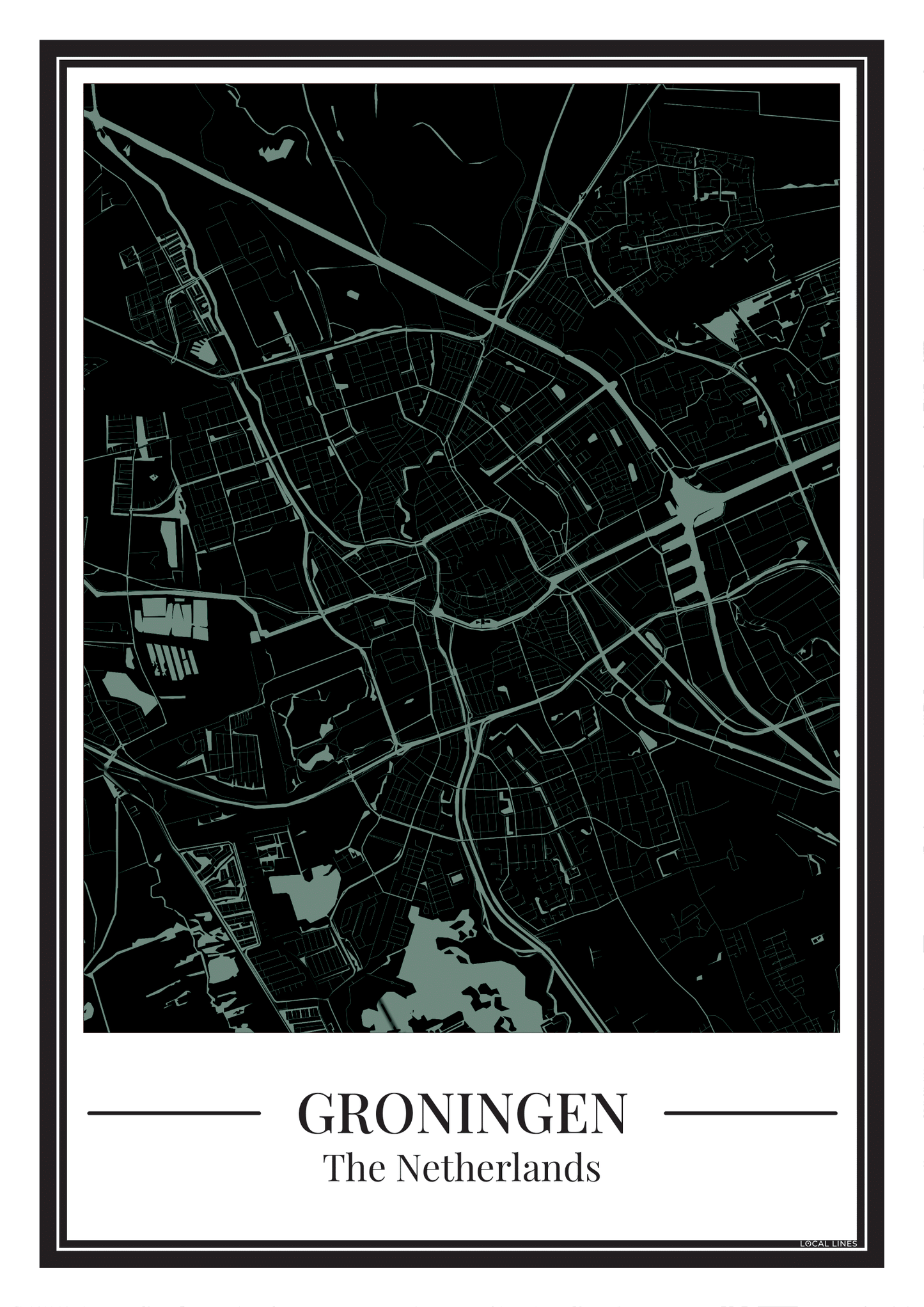 Groningen - Poster Soft Teal