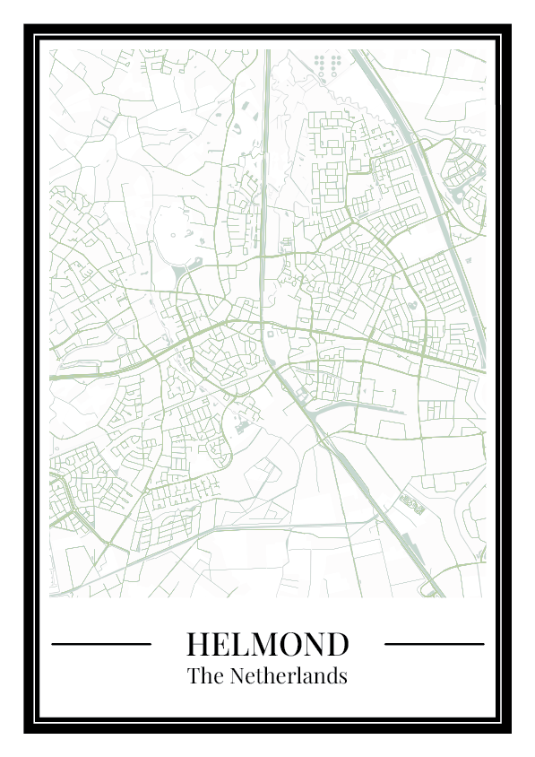 Helmond Stadskaart Poster - Groen