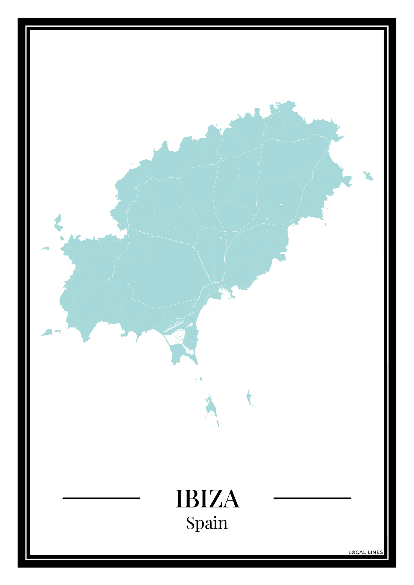 Ibiza - Poster Aqua Blue