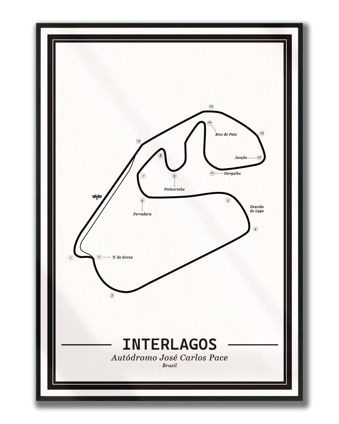 Poster Interlagos Formule 1 Circuit | Wit