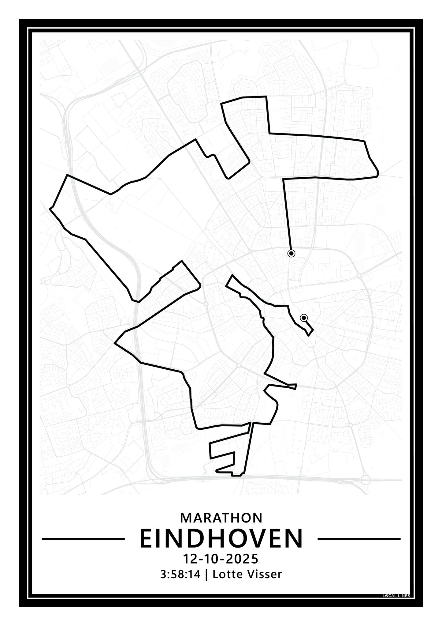 Kado voor Hardlopers: Marathon Eindhoven hardloopposter