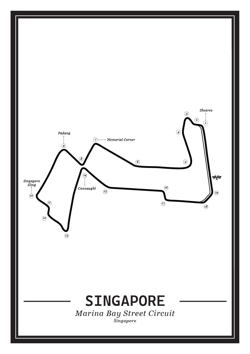 Poster Marina Bay Singapore Formule 1 Circuit | Wit