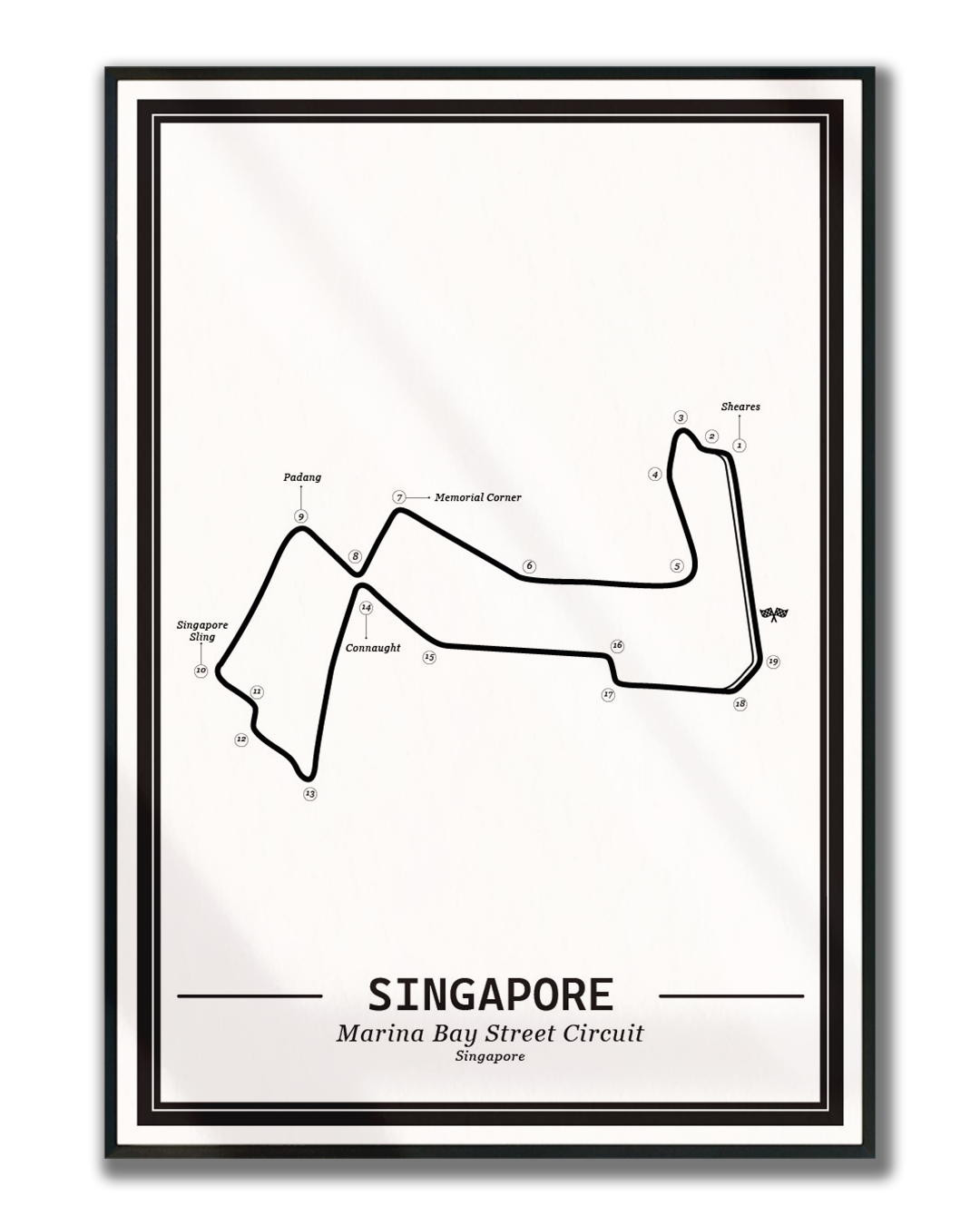 Poster Marina Bay Singapore Formule 1 Circuit | Wit