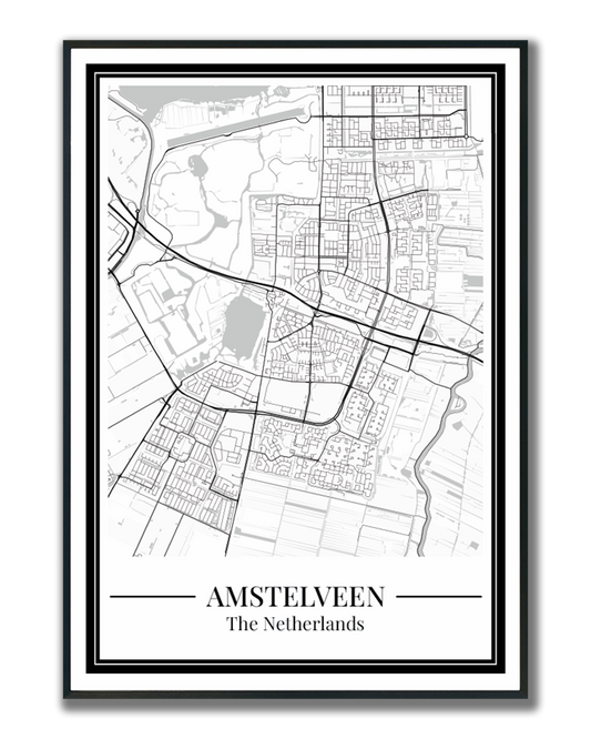 Poster Amstelveen | Stadskaart