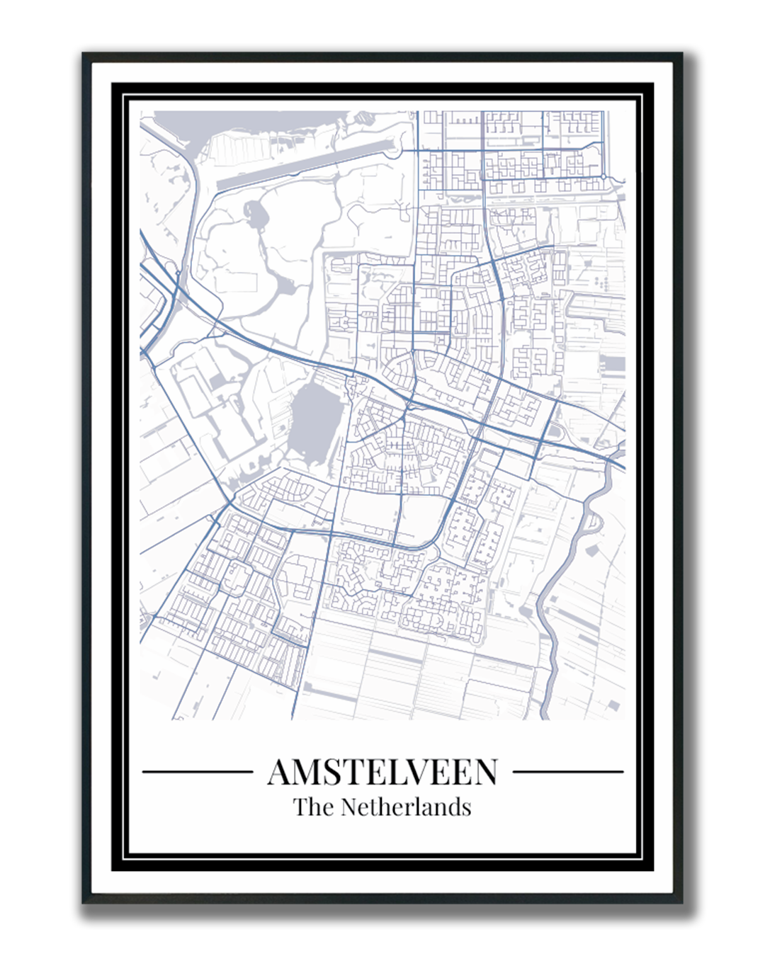 Amstelveen - Poster Slate Blue