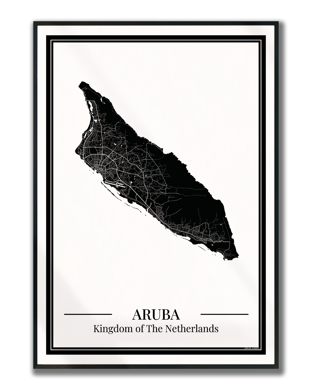 Aruba — Eilandposter zwart