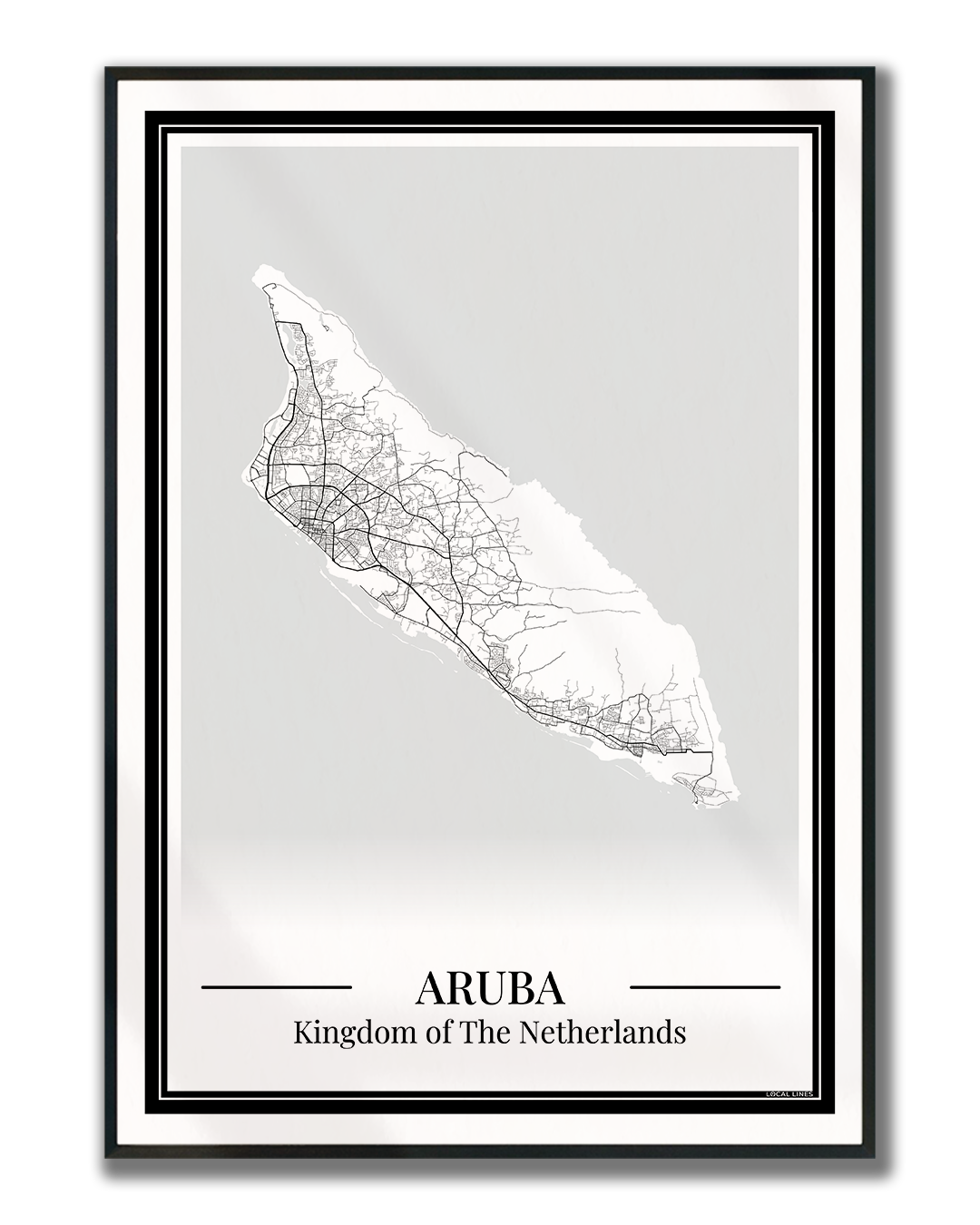 Aruba — Eilandposter wit