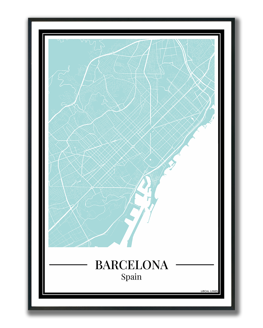 Barcelona - Poster Aqua Blue