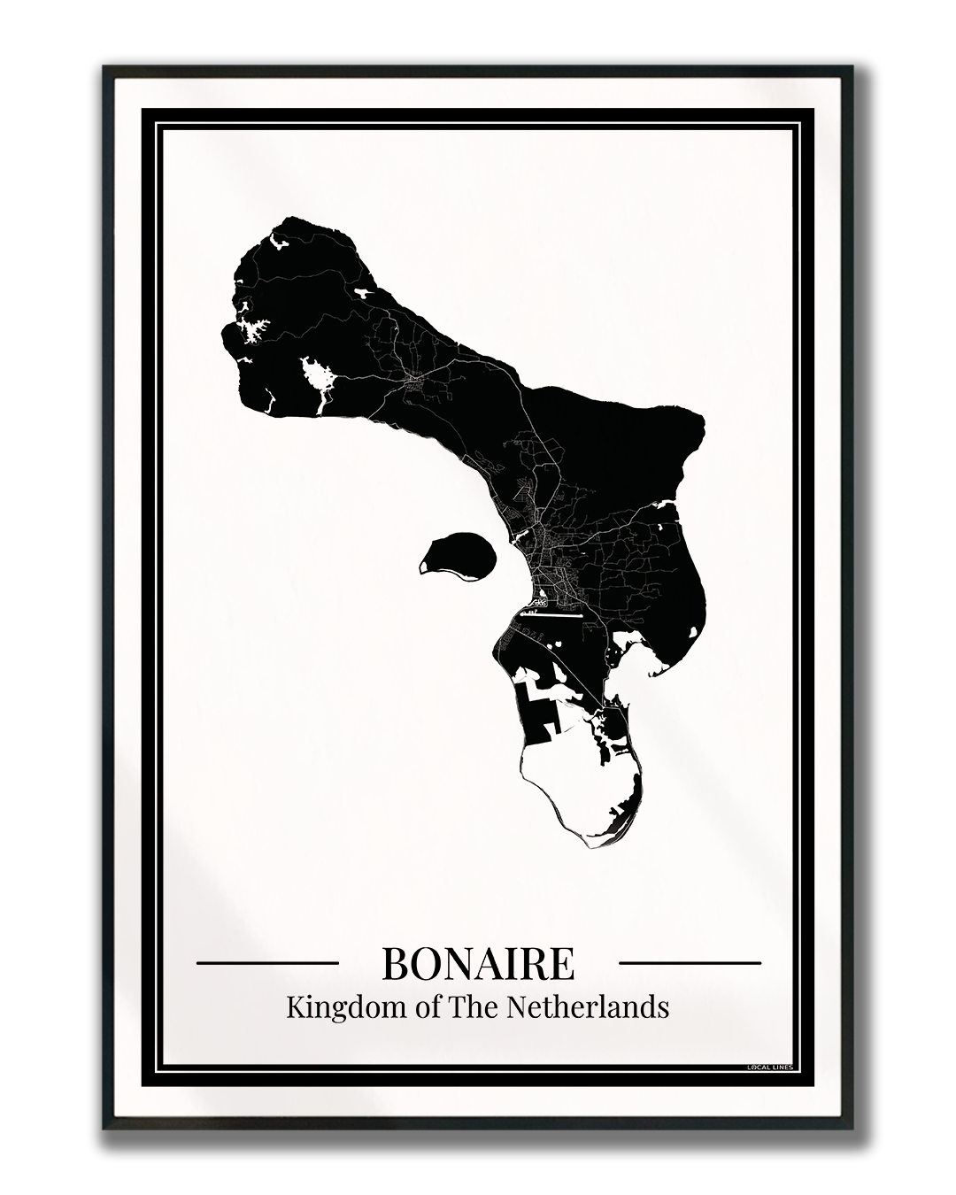 Bonaire — Eilandposter zwart