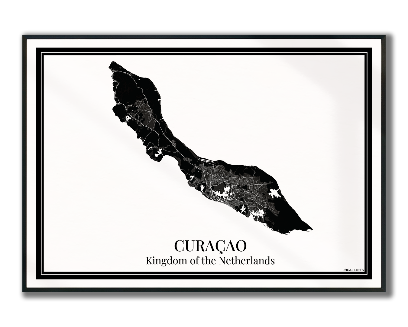 Poster Curaçao | Eilandkaart