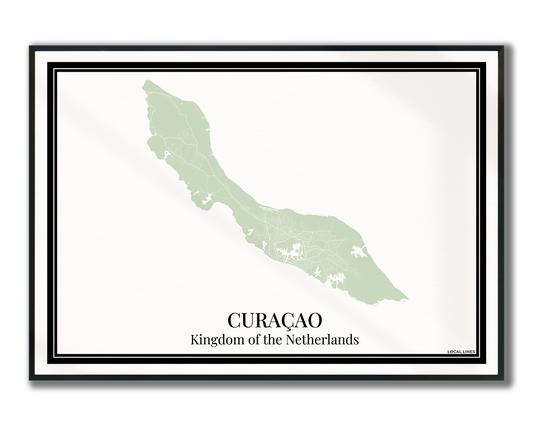 Curaçao Stadskaart Poster - Groen