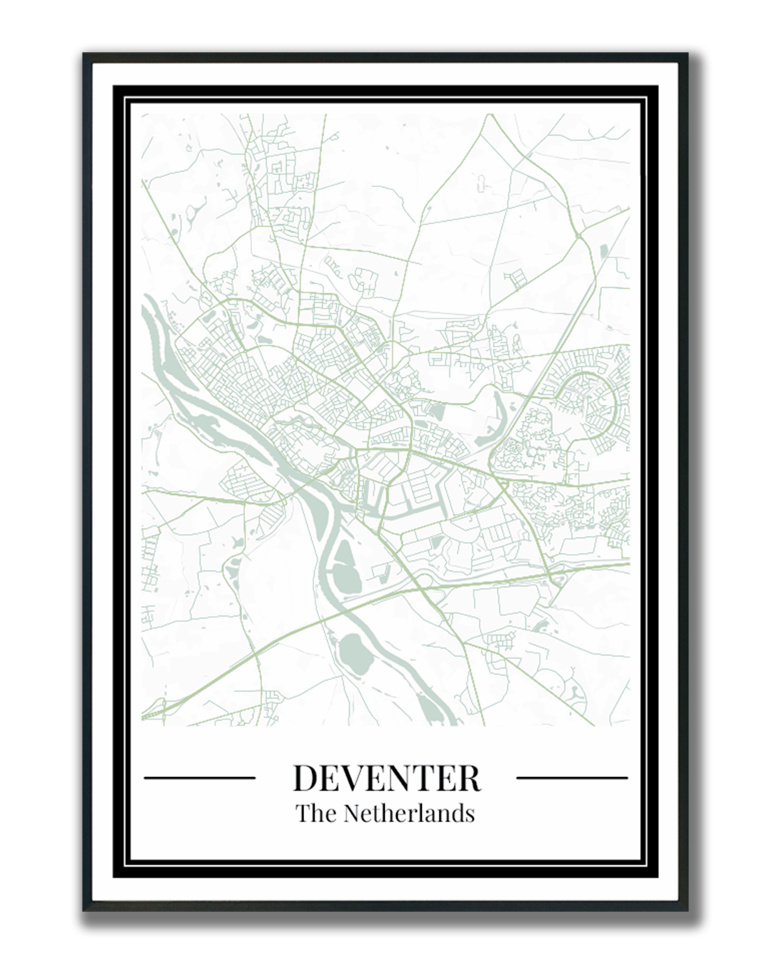 Deventer Stadskaart Poster - Groen