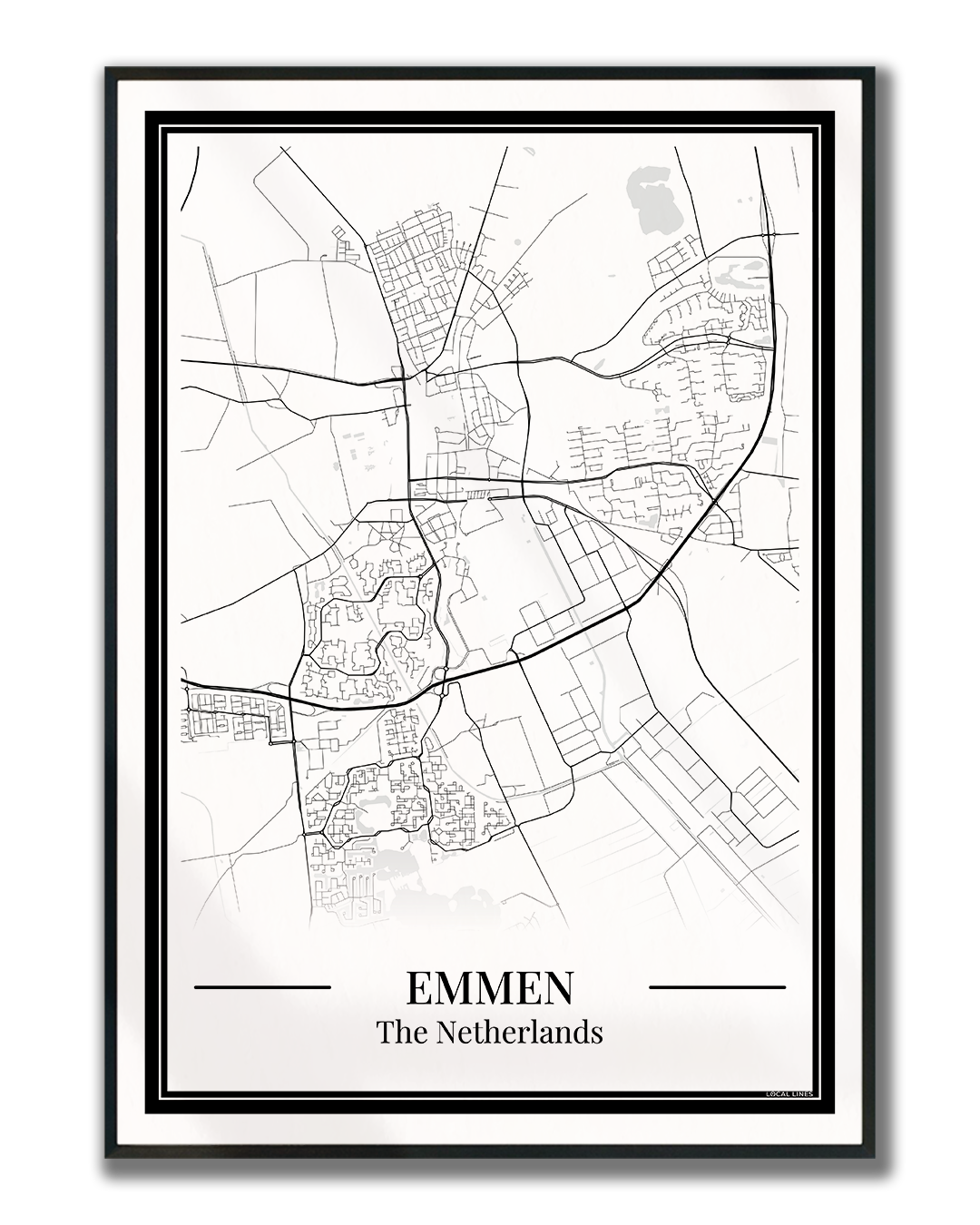 Emmen — Minimalistische stadskaart poster