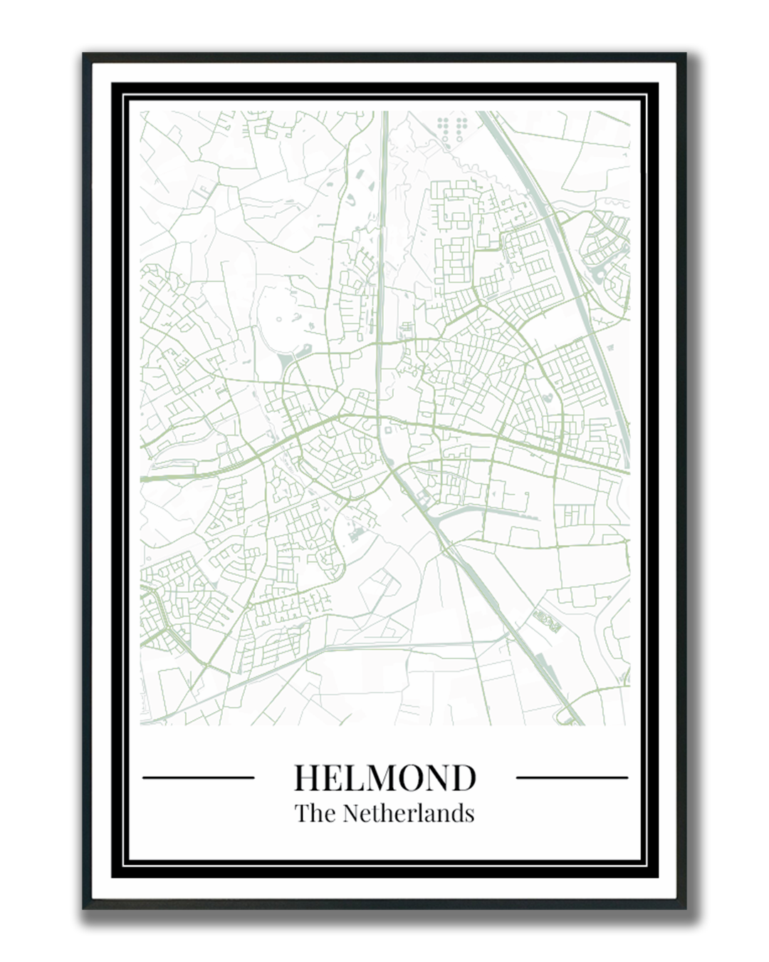 Helmond Stadskaart Poster - Groen