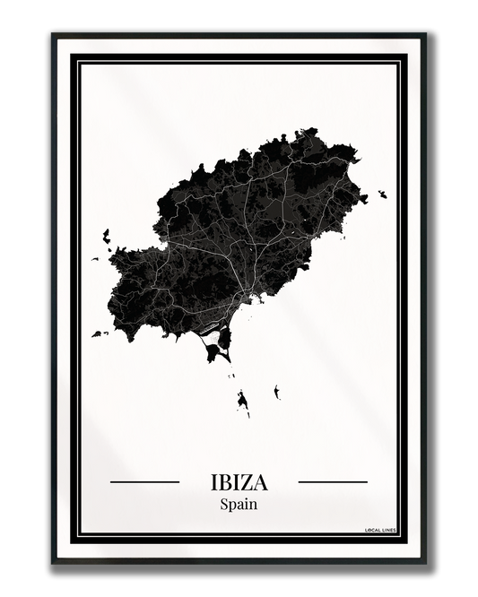 Poster Ibiza | Eilandkaart