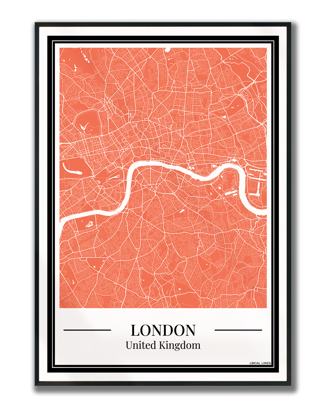 London Stadskaart Poster - Oranje