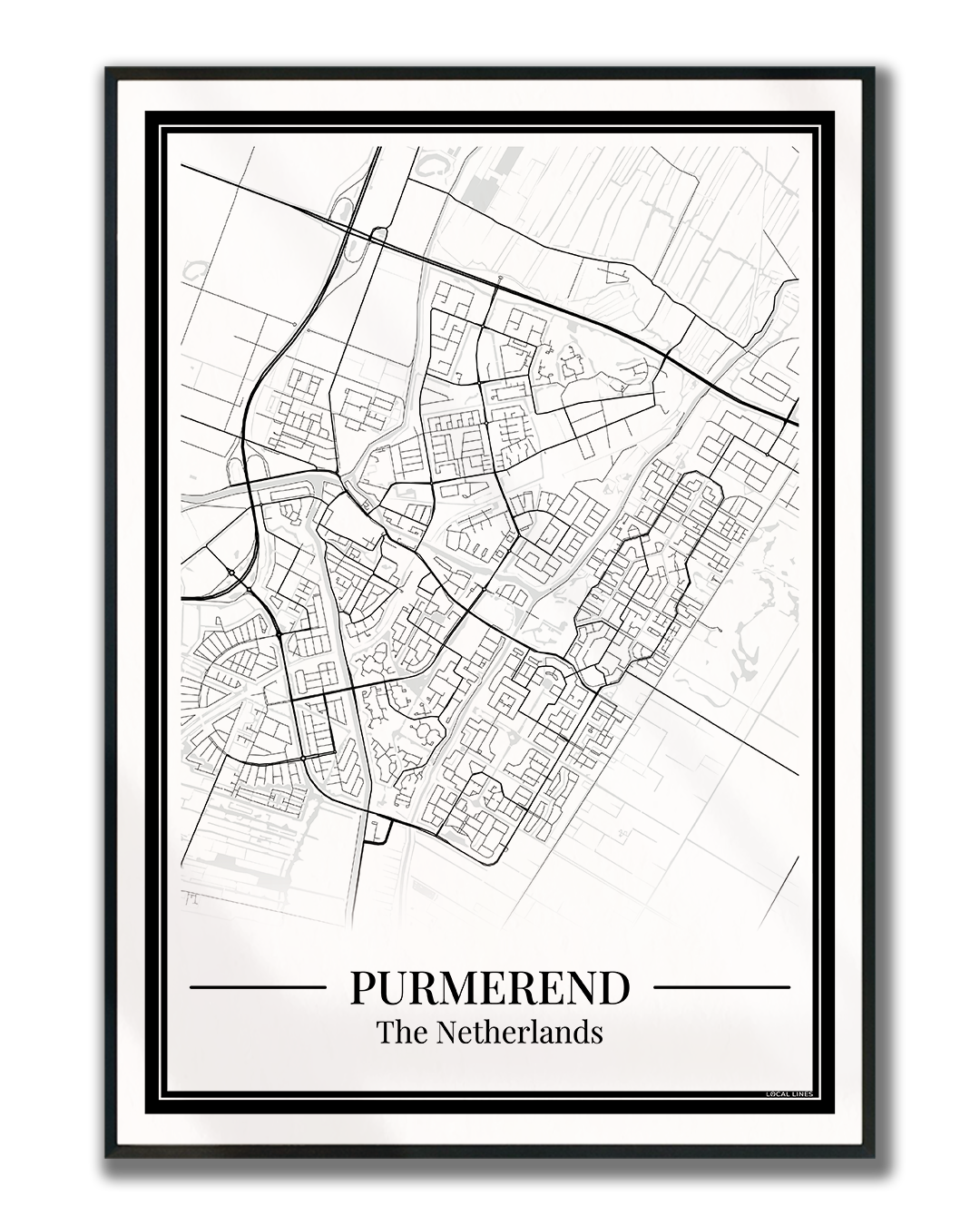 Purmerend — Minimalistische stadskaart poster