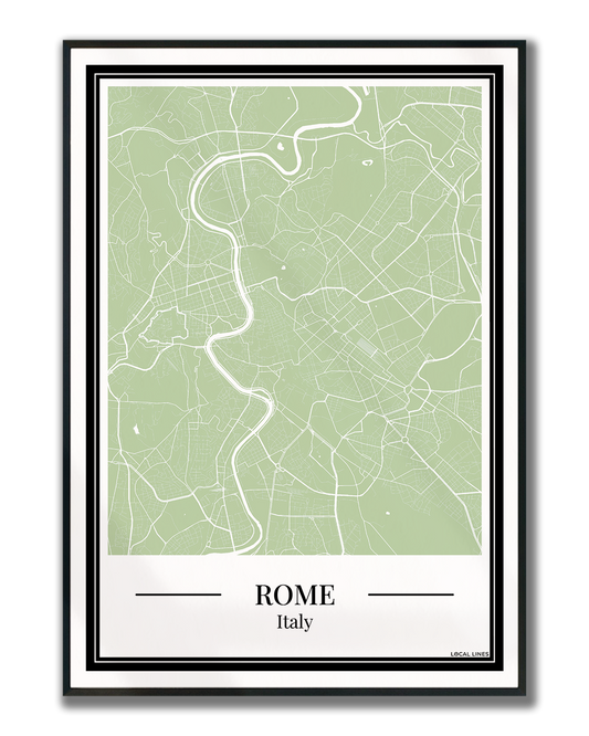Rome Stadskaart Poster - Groen