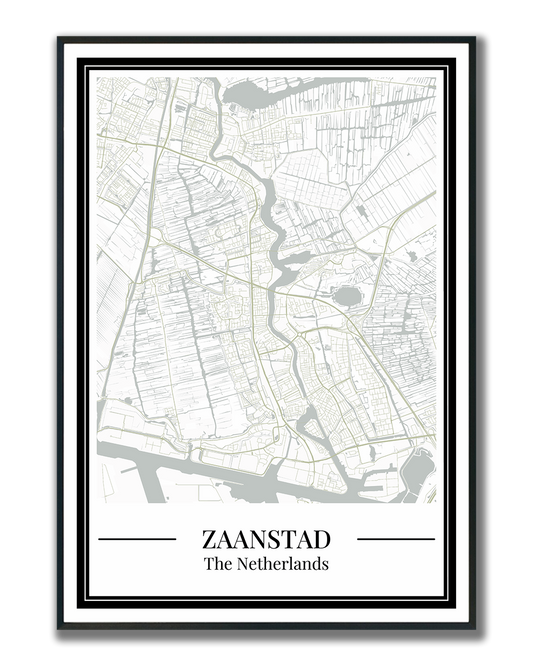 Zaanstad Stadskaart Poster - Groen