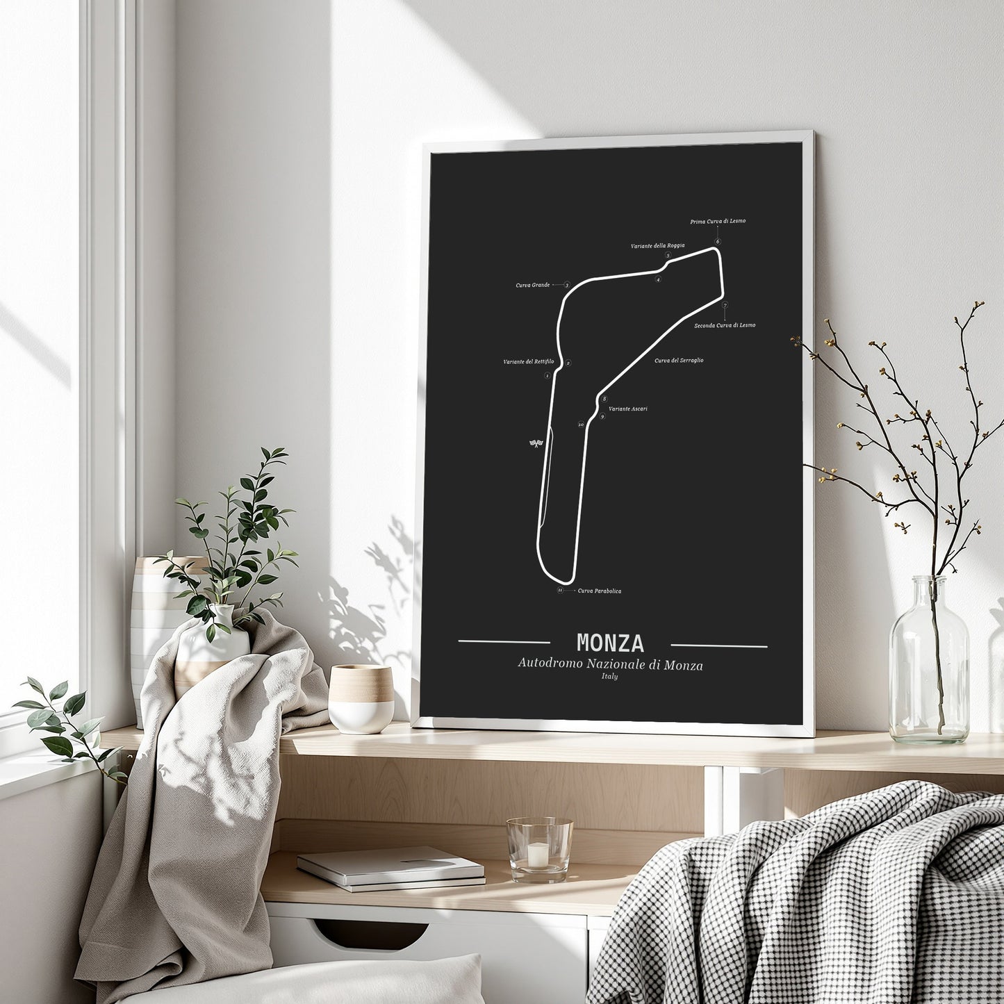 Poster Monza Formule 1 Circuit | Zwart
